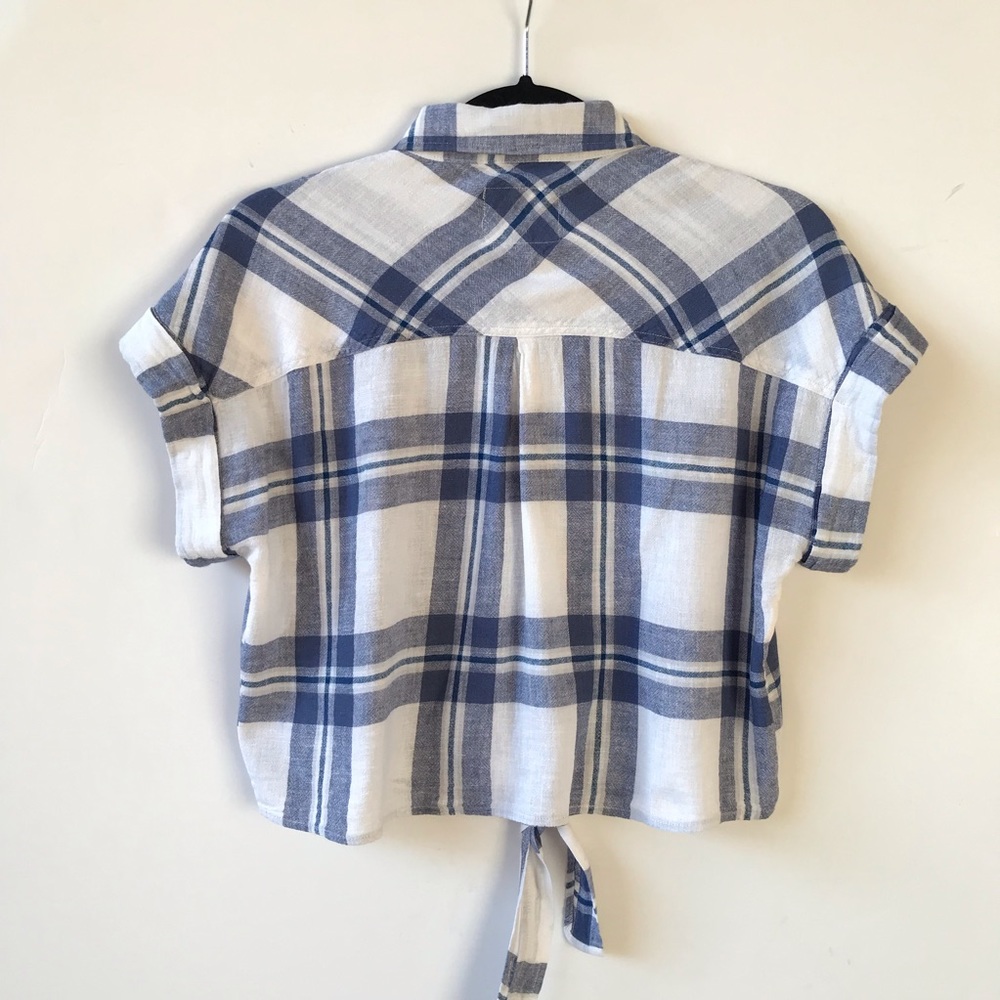 Rails Button Front Top Tie-Front Blouse XS - Picture 7 of 8